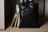 Poet Leather Tote Bag . Coal