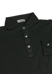 English Green Stone Washed Cotton Polo Shirt