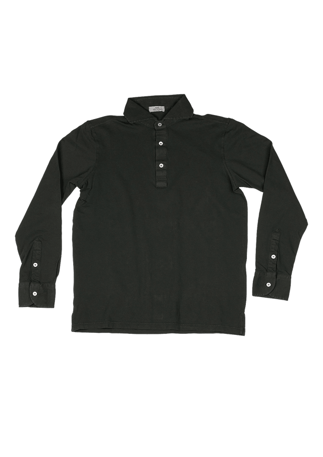 English Green Stone Washed Cotton Polo Shirt