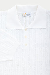 Short Sleeve Cotton Knitted Brera Polo White