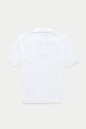 Short Sleeve Cotton Knitted Brera Polo White