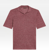 Polo en soie & lin framboise