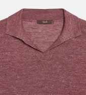 Polo Col Ouvert En Soie Et Lin