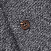 Cashmere polo shirt in grey mélange