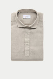 Linen Pop Over Shirt Oxford Tan