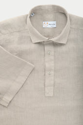 Linen Pop Over Shirt Oxford Tan