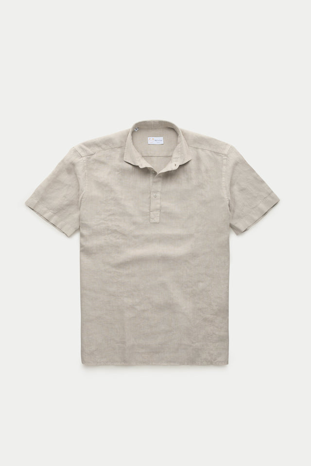 Linen Pop Over Shirt Oxford Tan