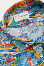 Viscose Pop Over Shirt Hawaiian Print