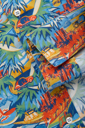 Viscose Pop Over Shirt Hawaiian Print