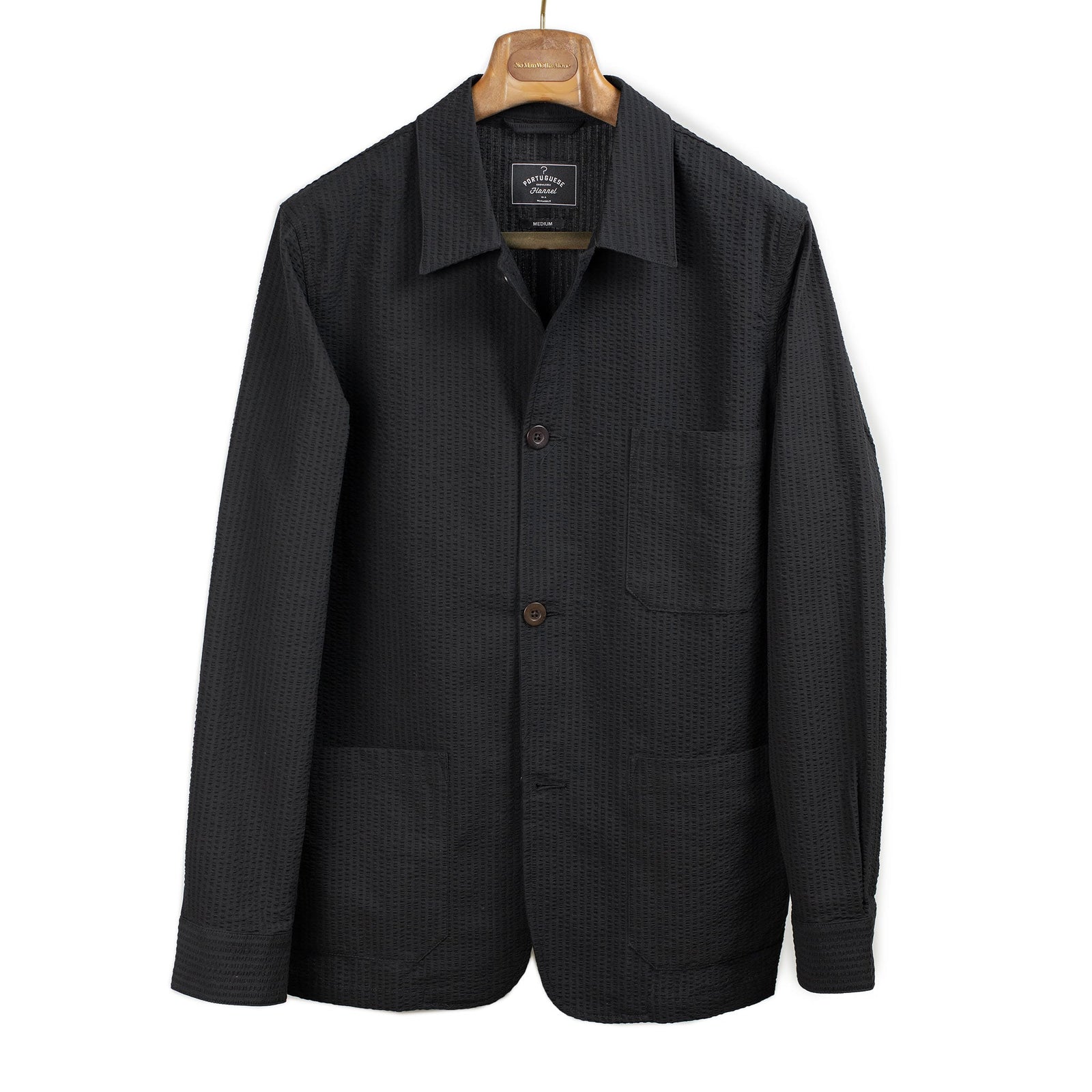 Labura Unlined Chore Jacket In Cotton Seersucker