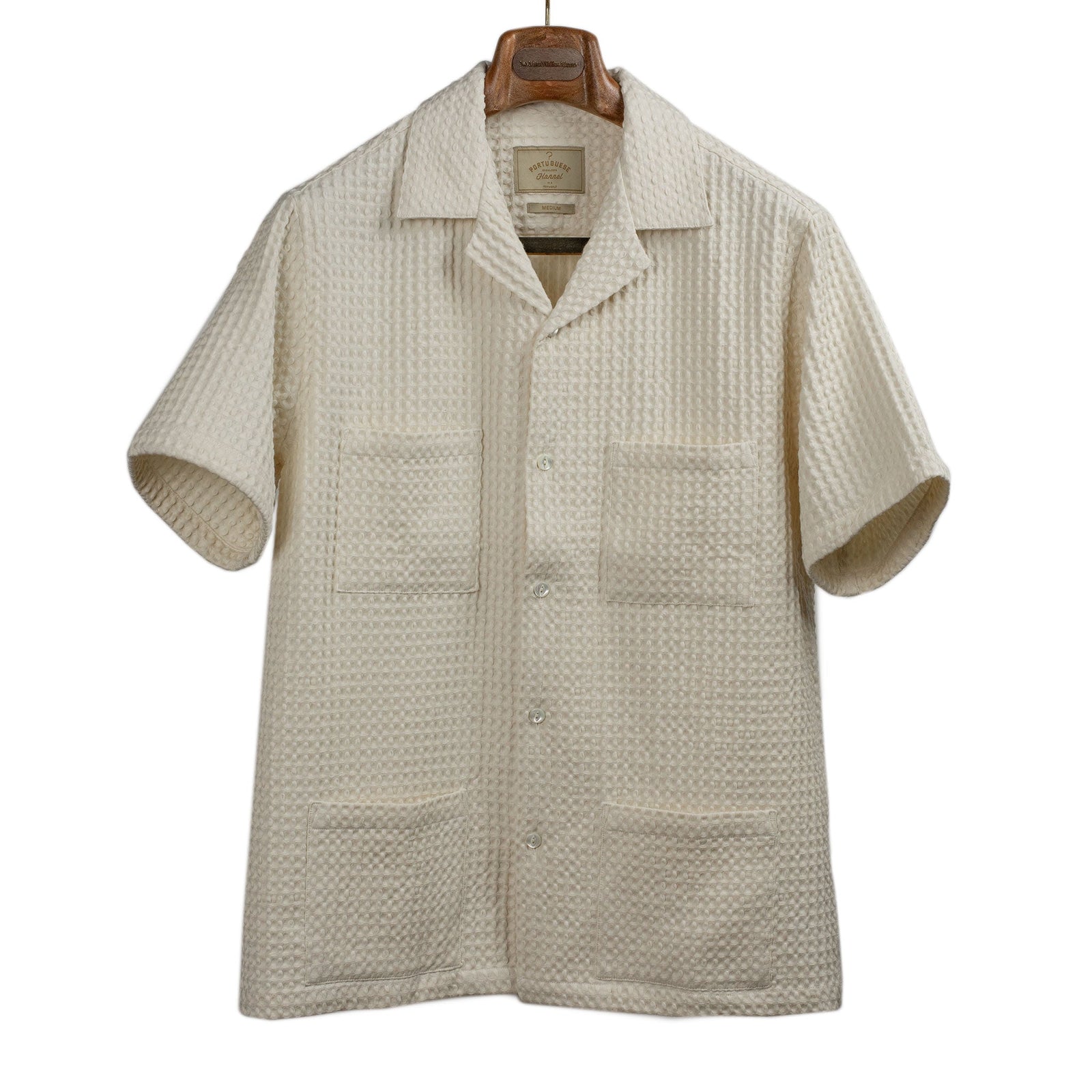 Equador Short Sleeve Shirt Jacket In Waffle Gauze Cotton