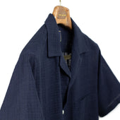 Grain Camp Collar Shirt In Checked Cotton Gauze