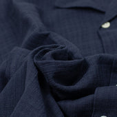 Grain Camp Collar Shirt In Checked Cotton Gauze