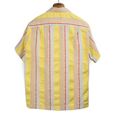 Boat Camp Shirt In Butter Yellow Peach And Coral Striped Cotton