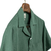 Camp Shirt In Dry Green Linen