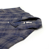 Dorne Camp Shirt In Wavy Checked Cotton And Linen