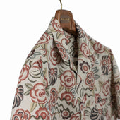 Flowers Painting Camp Shirt In Linen And Cotton