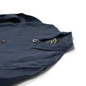 Labura Unlined Chore Jacket In Blue Washed Linen