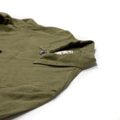Labura Unlined Chore Jacket In Green Washed Linen