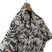 Viva Linen And Cotton Camp Shirt With Printed Tropical Design