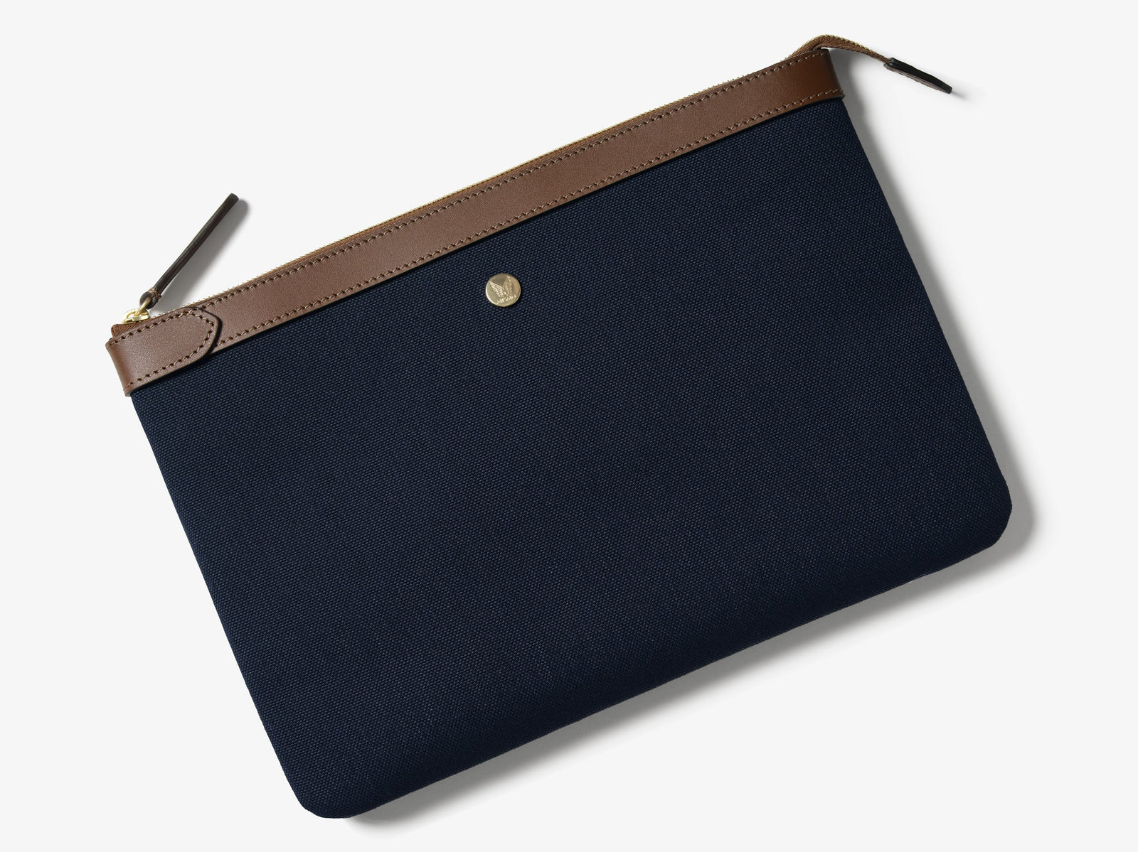 M S Pouch Large Deep Sea Blue Cuoio