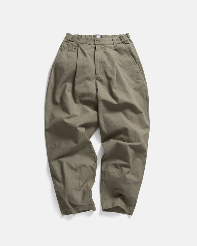 KELL PLEATED BIG PANT - DESTROYED SAGE COTTON RIPSTOP