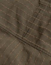 S S Single Pocket Sam Shirt Army Sand Chocolate Twisted Stripe Summer Cotton Linen Oxford