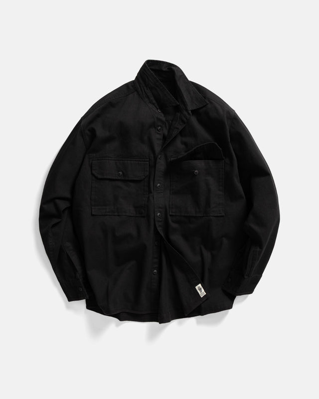 SHELTER SERVICE SHIRT - BLACK HOMEGROWN TWILL