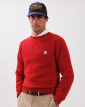 Made In Scotland Red Shaggy Dog Icon Sweater Trim Fit