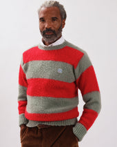 Made In Scotland Seafoam Green Red Stripe Shaggy Dog Icon Sweater Classic Fit