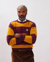 Made In Scotland Purple Yellow Stripe Shaggy Dog Icon Sweater Classic Fit