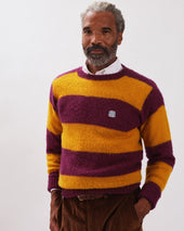 Made In Scotland Purple Yellow Stripe Shaggy Dog Icon Sweater Classic Fit
