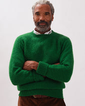 Made In Scotland Grass Green Shaggy Dog Sweater Classic Fit