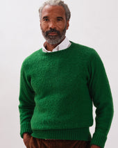 Made In Scotland Grass Green Shaggy Dog Sweater Classic Fit