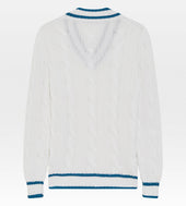 Pull Col V En Coton Blanc