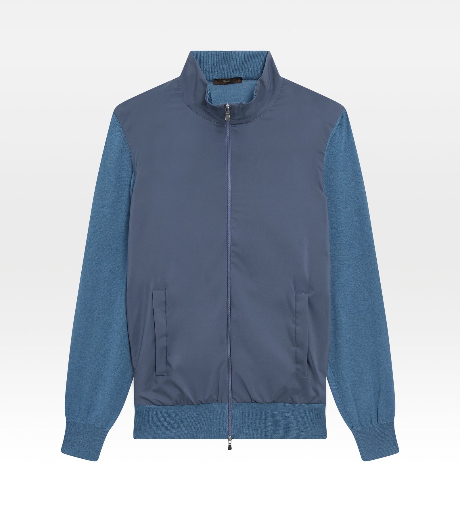 Pull Zip En Laine Bleu Indigo
