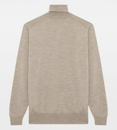 Pull beige en laine, cachemire & soie col roulé