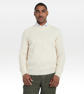 Pull Col Rond En Lin Coton Beige