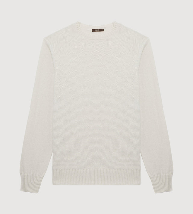 Pull crème à col rond en cachemire