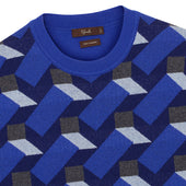 Pull En Cachemire G Om Trique Bleu