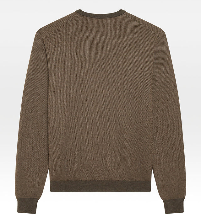 Pull fin en cachemire & soie marron