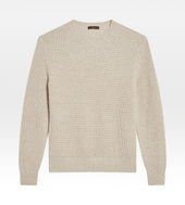 Maille épaisse beige en cachemire et lin