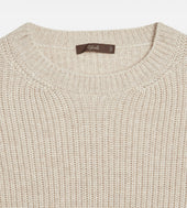 Pull Col Rond En Cachemire Et Lin