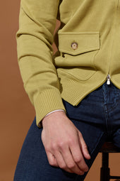 Pull Vert Zip En Coton
