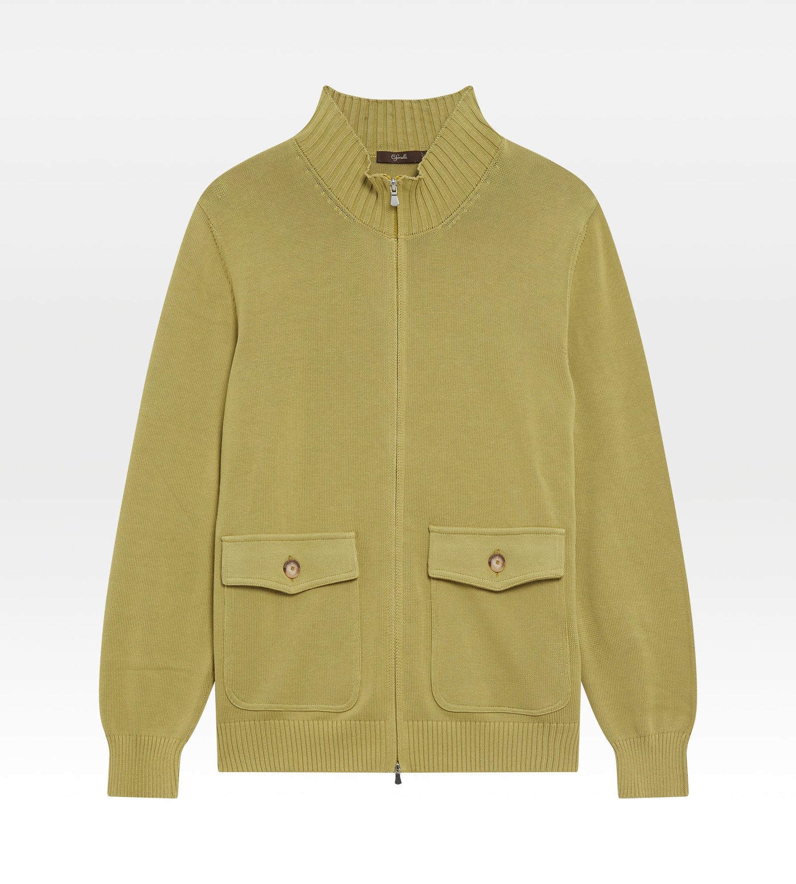 Pull Vert Zip En Coton