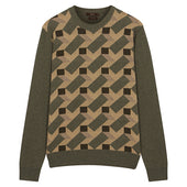 Pull en cachemire géométrique vert