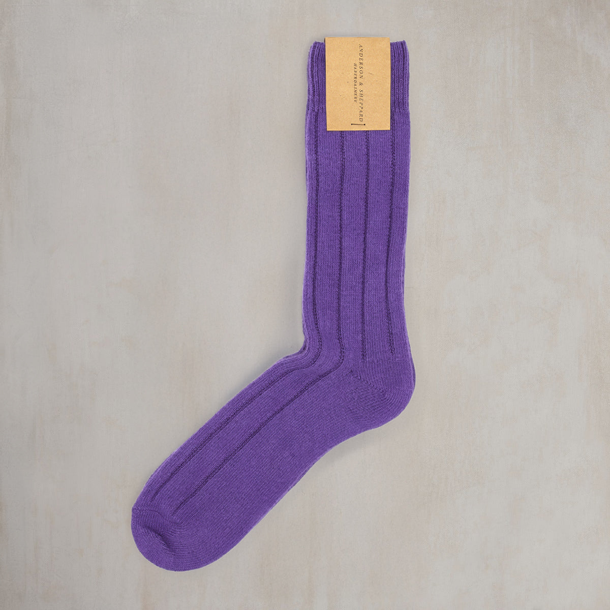 Soft Shetland And Cashmere Socks In Purple