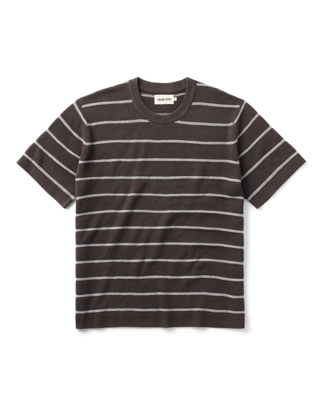The Brody Sweater Tee in Espresso Stripe