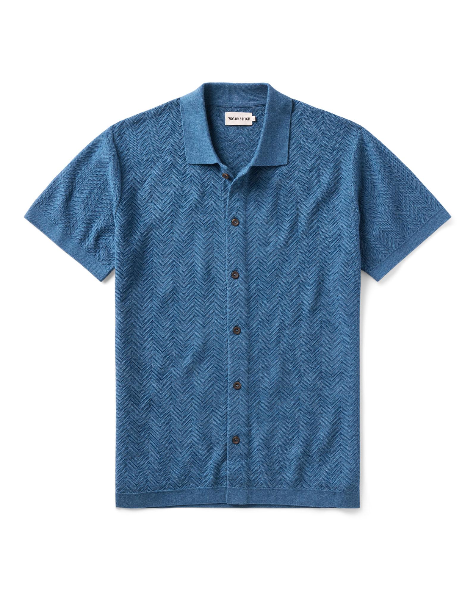 The Button Down Polo In Gulf Stream Herringbone