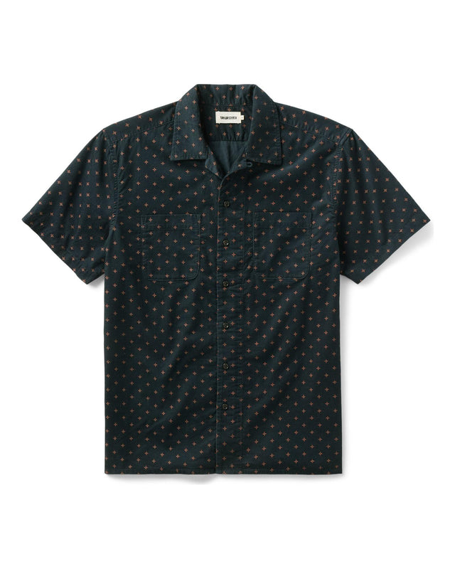 The Conrad Shirt in Navy Pigeon Foulard Pincord